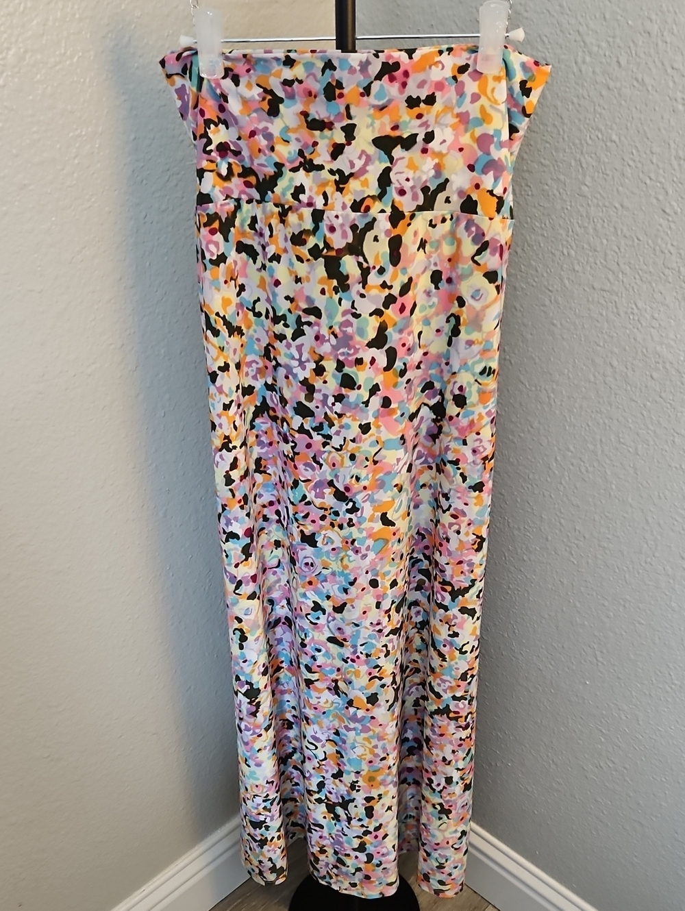 Agnes & Dora Abstract Multi-Color Maxi Skirt Small NWT Yoga Waist Stretchy